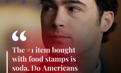 Man with quote about food stamps and soda