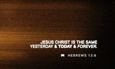 Text graphic featuring Hebrews 13:8 with a blurred background, emphasizing Jesus Christ's unchangin — Hebrews 13 8 meaning