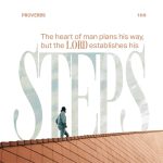 A person walking on a rooftop with the text of Proverbs 16:9 overlayed, emphasizing divine guidanc — Proverbs 16 9 meaning