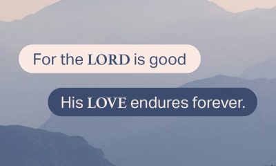 Text overlay on a serene mountain landscape highlighting Psalms 100:5 about God's goodness and endu — psalms 100 5 meaning