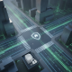 A digital illustration of a city intersection with road safety features and infrastructure el — Building Safer Streets Act