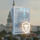 Documents representing the Local Health Care Protection Act with a medical symbol in front of the U.S. Capitol building.