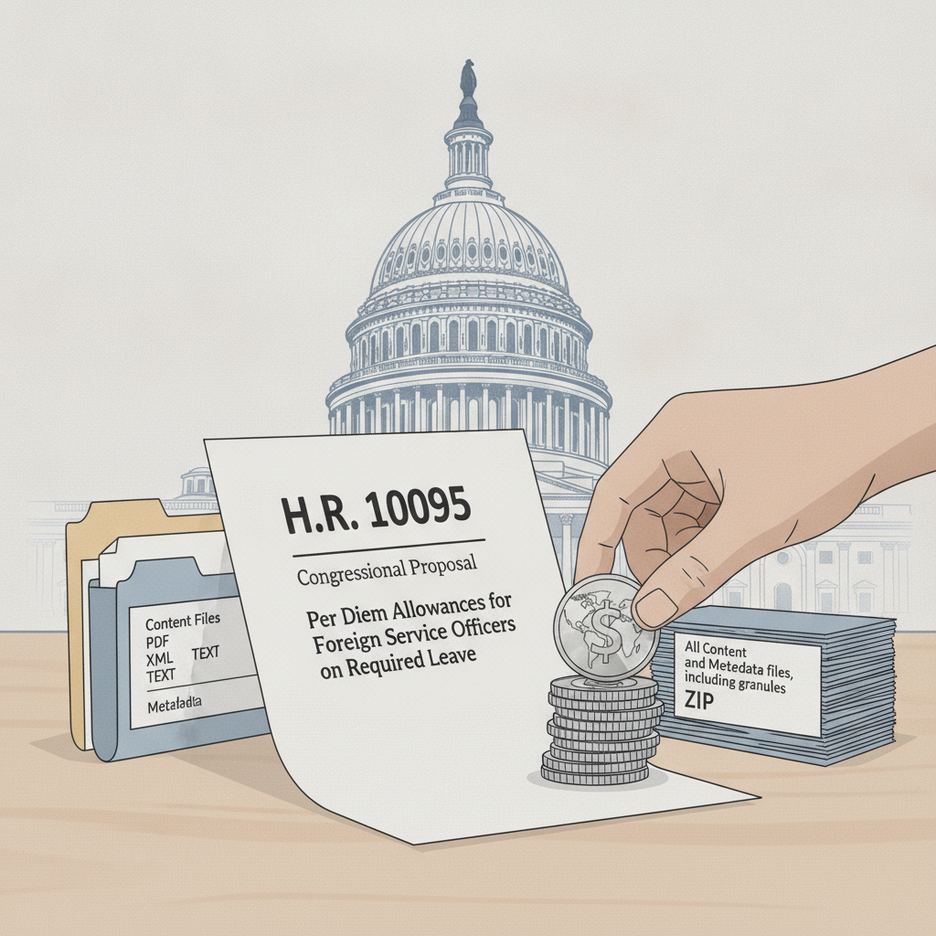 Congressional Proposal H.R. 10095 Seeks Per Diem Allowances for Foreign Service Officers on Required Leave