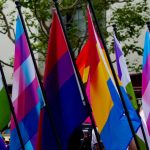 Colorful LGBTQ+ flags waving at a public event, symbolizing pride and diversity. — LGBTQ healthcare survey