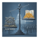 A scale balancing military readiness and fiscal discipline, with a house and money on either — defense appropriations bill