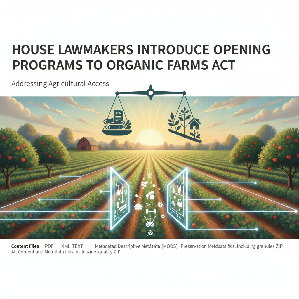 House Lawmakers Introduce Opening Programs to Organic Farms Act to Address Agricultural Access