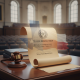 A scroll with a House Resolution commemorating Sheila Jackson Lee, placed on a wooden desk — Sheila Jackson Lee resolution