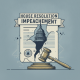 Illustration of a gavel and a broken document featuring the U.S. Capitol, symbolizin — Donald Trump impeachment resolution