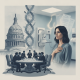 A woman with a concerned expression stands in a medical setting, surrounded by imagery of th — GOP IVF platform guidelines