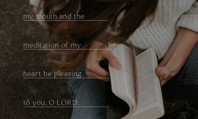 A person reading a Bible with the text of Psalms 19:14 overlaid, conveying a reflective mood. — Psalms 19:14 Meaning