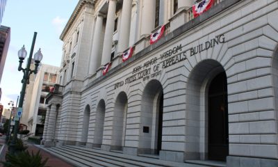 Exterior view of the United States Court of Appeals building in Louisiana, showcas — Louisiana telehealth abortion lawsuit