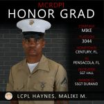 Marine Corps honor graduate portrait with details Maliki M. Haynes — Maliki Haynes Marine Corps honor graduate