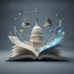 An open book with the U.S. Capitol building and symbols of law and technol — White House Fellows Program Authorization Act