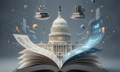 An open book with the U.S. Capitol building and symbols of law and technol — White House Fellows Program Authorization Act