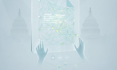 Graphic illustrating the Consumer-Led Enhancement of Annuity and Insurance Registration Forms Act with hands interacting w…