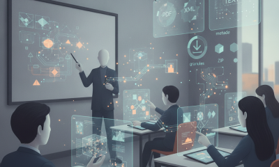 A classroom scene with a teacher presenting data science concepts using digital di — Data Science and Literacy Act of 2026