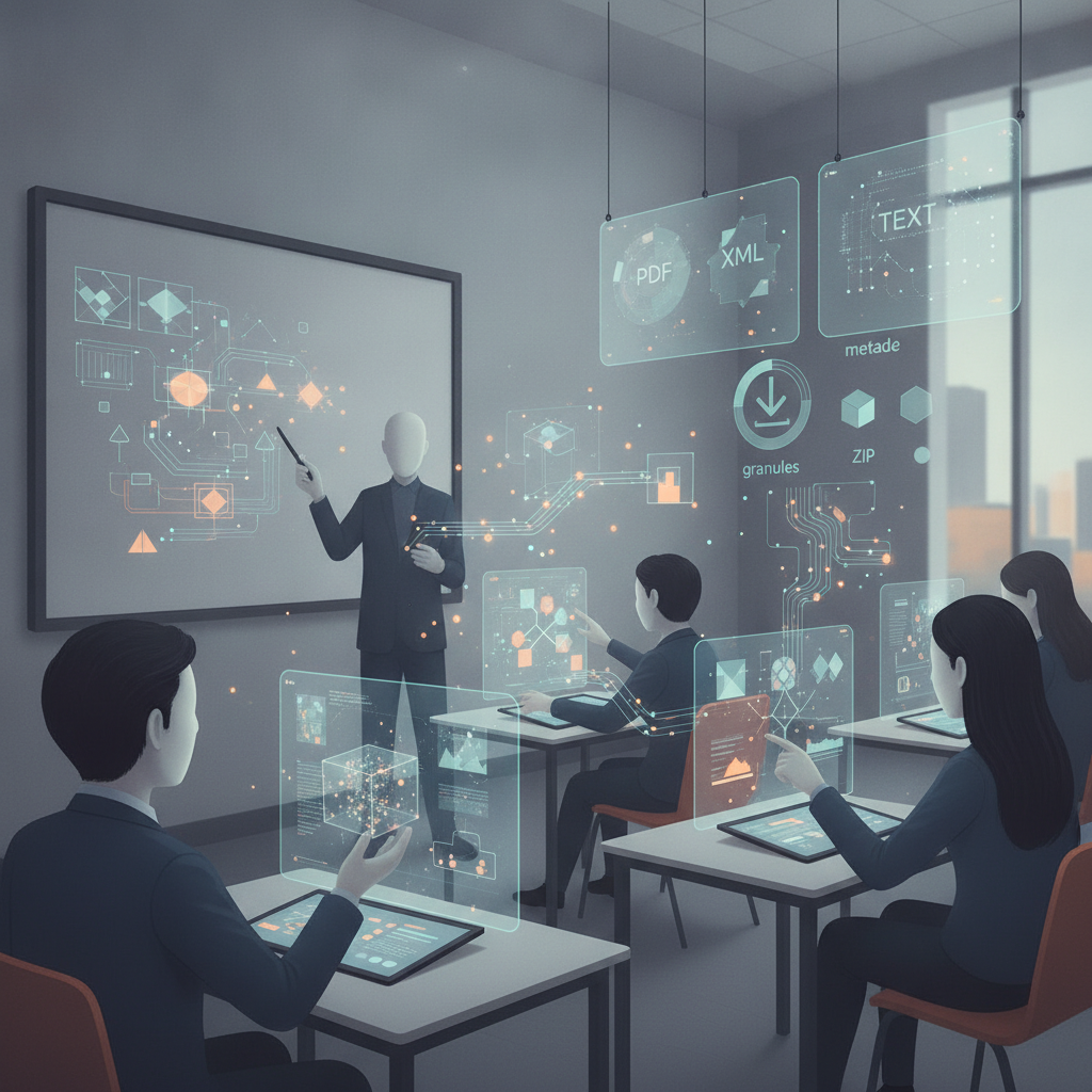 A classroom scene with a teacher presenting data science concepts using digital di — Data Science and Literacy Act of 2026