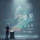 A figure stands at a podium in front of the Capitol building, with digital icons represe — Digital Asset Tax Certainty Act