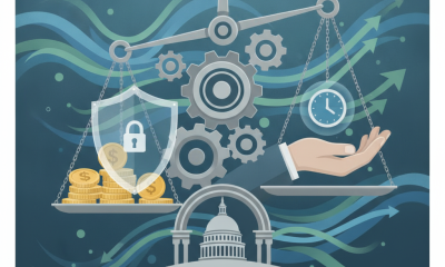 Graphic illustrating the Earned Wage Access Consumer Protection Act with scales, money, and a clock, symbolizing worker pa…