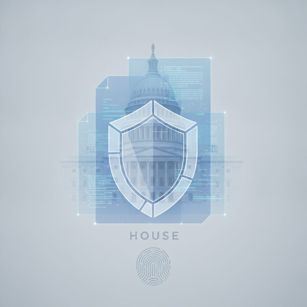 Digital illustration of the U.S. Capitol building with a shield overlay — Edgely Community Protection and Transparency Act