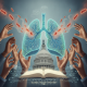 Illustration depicting hands reaching towards a glowing lung graphic with bacteria, sym — End Tuberculosis Now Act of 2026