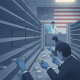 Pharmacists in a nearly empty pharmacy aisle searching for estrogen patches amid a nationwide sh — estrogen patch shortage