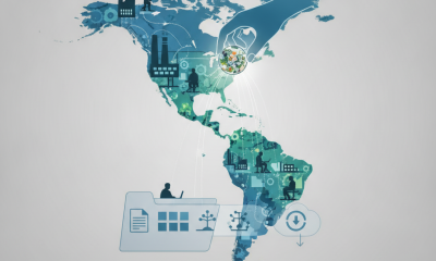 Illustration of a map of the Americas with icons representing bat — Battery Recycling for Americas Competitive Economy Act