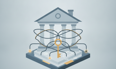 Illustration depicting the HR 1640 Heirs Estate Inheritance Resolution and Succession Act with a stylized courthouse and d…