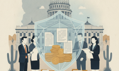 Illustration of lawmakers discussing a shielded document with fin — Protection of Social Security Benefits Restoration Act