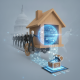 Illustration of a wooden house with a digital gl — Centralized Reimbursement for Upgraded Innovative Service Equipment Act