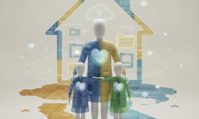 Illustration of a family holding hearts in front of a house, symbolizing su — National Children's Emotional Wellness Month