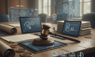 A wooden gavel on a table surrounded by digital documents and tablets, symboliz — Representative Chuck Edwards allegations