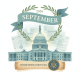 Illustration depicting the U.S. Capitol with a banner for September 2026 and House Res — House Resolution 1502 Peace Month