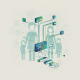 Illustration depicting a family connected through a network of applications and data, symbolizing the HR 9382 NEXUS family…