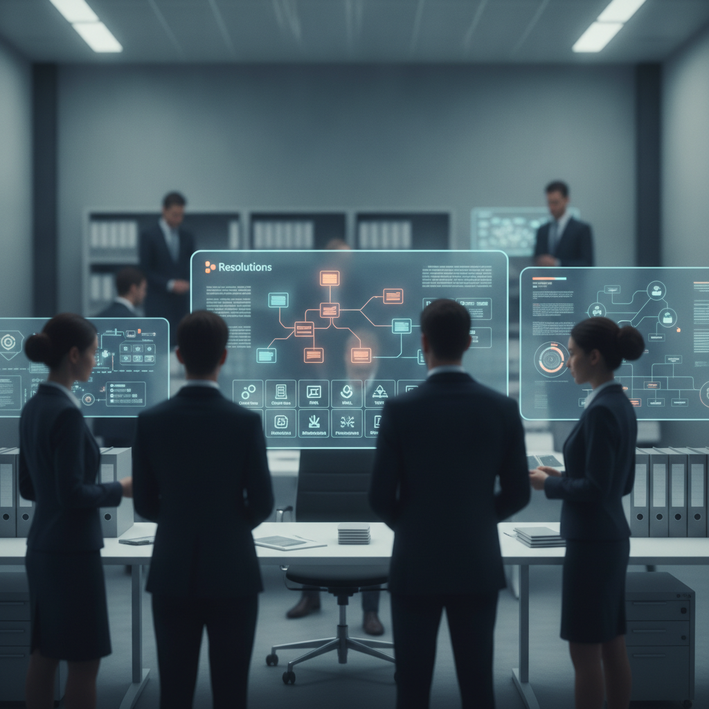 A group of professionals in suits analyzin — Asian American and Native American Pacific Islander-Serving Institutions Week