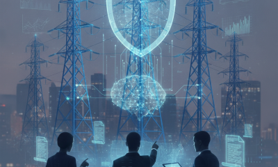 High-voltage transmission towers and power grid lines tied to the Load Forecasting Enhancement Act.