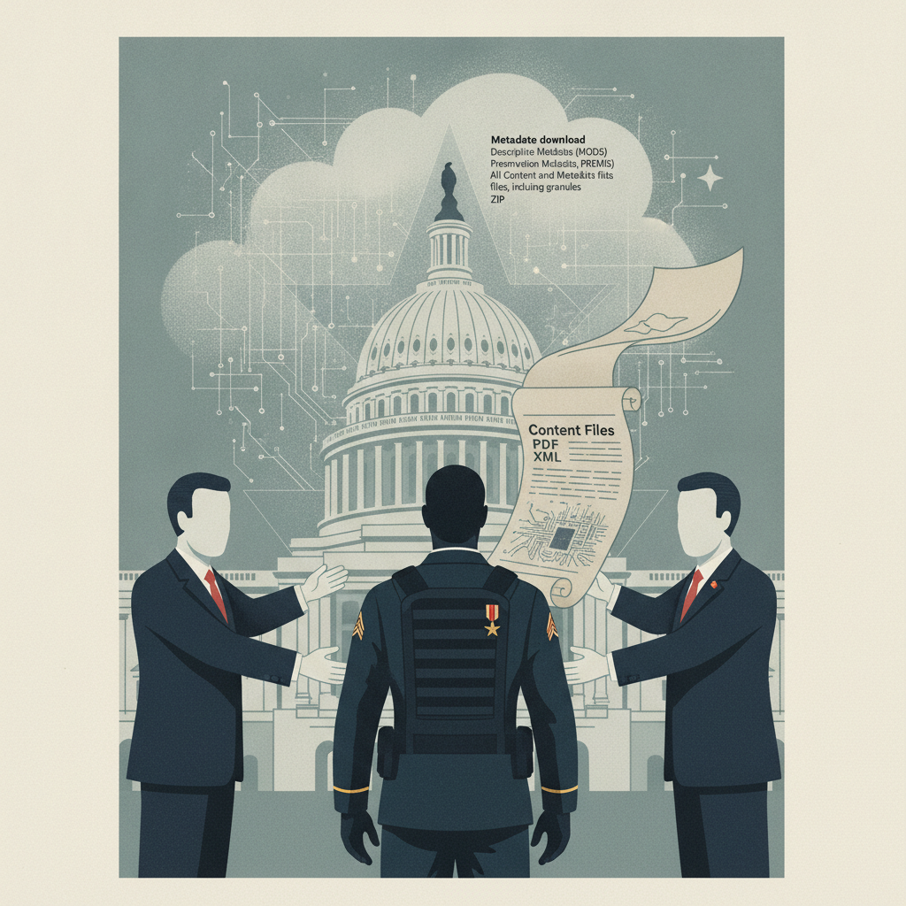Illustration of a soldier with a Medal of Honor standing before the U.S. Capitol, — Medal of Honor Access and Liaison Act
