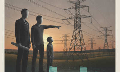 Three figures, including a child, observe high voltage power lines again — health effects of high voltage power lines Ohio