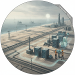 Illustration depicting energy infrastructure in South Texas, featur — Empower Energy Exporting Communities Act South Texas