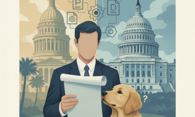 Rep. Nancy Mace speaks at a microphone regarding the PUPPS Act dog research bill.