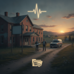 Two men discussing plans outside a rural hospital with an ambulance — Rural Emergency Hospital Designation Improvement Act