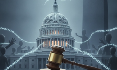 A gavel in front of the U.S. Capitol, symbolizing justi — Falun Gong and Victims of Forced Organ Harvesting Protection Act