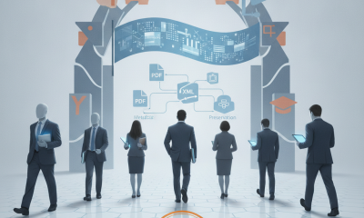 A group of professionals walking towards a digital archway displaying various documen — Protect College Sports Act of 2026