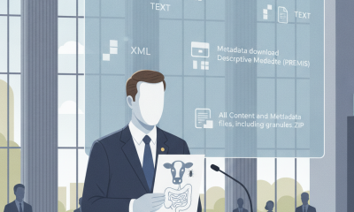 Illustration of a man in a suit presenting a document with a diagram, surrounded by peo — Alpha-gal Allergen Inclusion Act