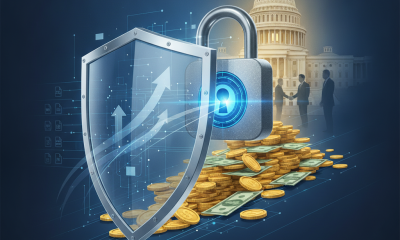 A digital shield and padlock over a pile of coins — Strengthening Transaction Oversight and Preventing Payments Fraud Act