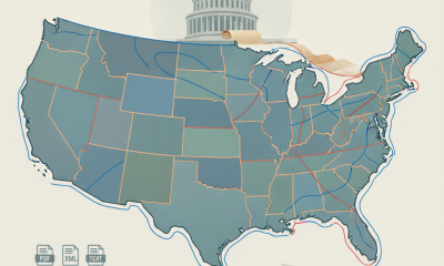 Map of the United States highlighting ZIP code boundaries related to USPS legislation. — USPS ZIP code legislation