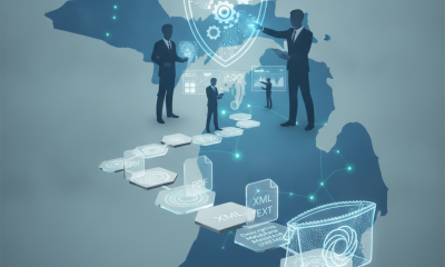 Silhouettes of business professionals interacting with digital icons over a map of Michig — VA AI Transparency Act of 2026