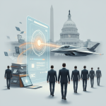 A digital illustration showing a futuristic jet flying over the U.S — Ready Reserve Force Modernization Accountability Act