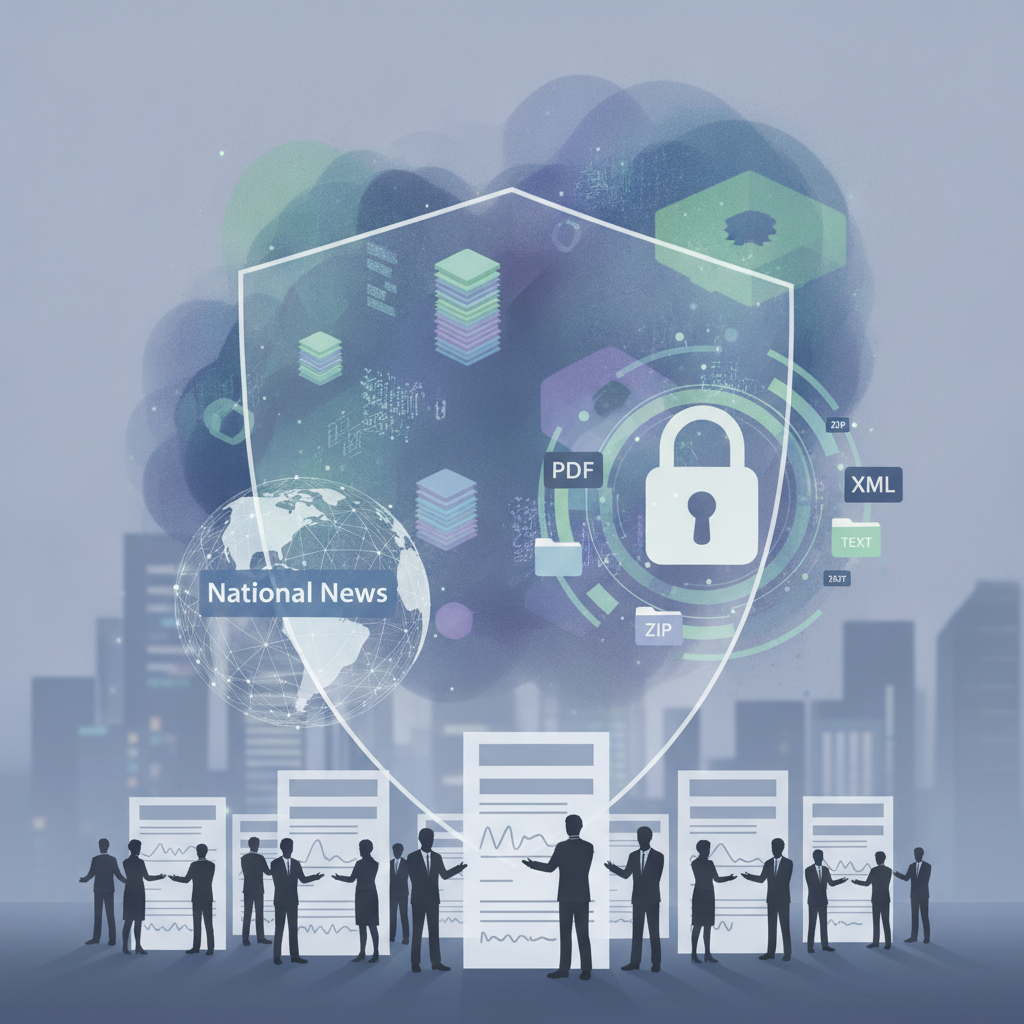 Illustration depicting data protection with people discussing around digital files and — Ratepayer Protection Act HR 9340
