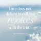 1 Corinthians 13:6 meaning displayed in white text over a blue sky with clouds, emphasizing l — 1 corinthians 13 6 meaning